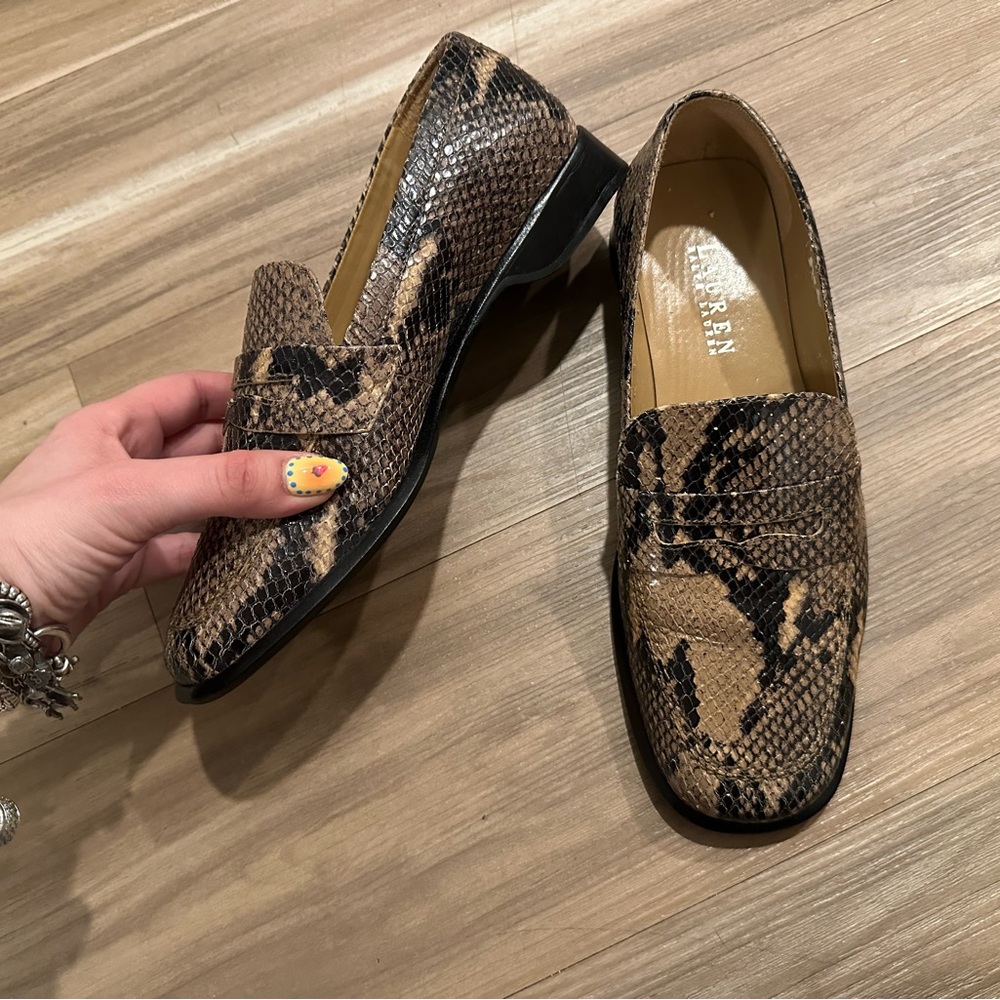 Ralph Lauren loafers 7.5 snakeskin